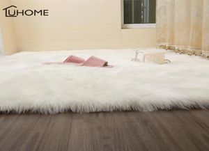 Tapis poils de la peau de mouton de la peau naturel peine pelucheux de la chambre pelucheux fausses tapis de textile artificiel lavable tapis carrés décor de la maison8348107