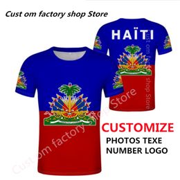 HAITI camiseta hombres diy nombre personalizado gratis número hti nación bandera país ht República francesa universidad impresión p o boy camiseta 220616