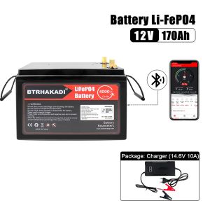 Hakadi Lifepo4 Rechargeable 12.8V 100AH 170AH 200AH Batterie Pack 4S1P avec Back-In Smart BMS pour RV Boat Solar System Camping