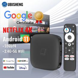 HAKO Pro Android TV Box certificado por Netflix 4K reproductor multimedia de Streaming 2GB + 8GB/16GB Amlogic S905Y4 HDR10 Chromecast con puerto LAN