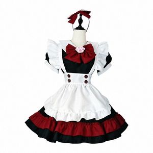 Halen Anime Cosplay Maid Costumes Femmes Noir Rouge Animati Show Little Evil Maid Jeu de rôle Tenues Lingerie Dr 2021 O9Qf #