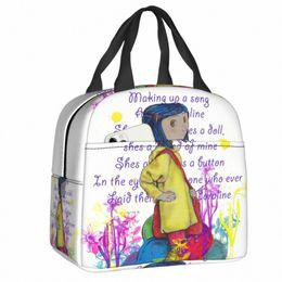 Halen horrorfilm Coraline Lunch Bag vrouwen thermische koeler geïsoleerde lunchbox voor studentenschool werk picknick warme food tote K1MB#
