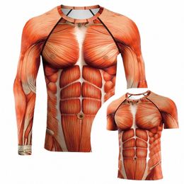 Halen Muscle Body 3D Impreso camiseta de los hombres Fi Muscle Impresión Hombre LG Manga Top Body T Shirt Tee R3lf #