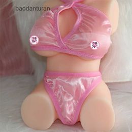 Demi-corps Sex Doll Appareil de masturbation masculine Coupe d'avion Grosses fesses Canal à double trou Posture assise solide Voisine Soeur Colle Homme HBBY