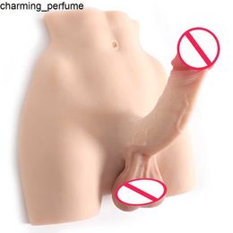 Demi-taille de corps réaliste mâle silicone 1 1 Sexe de taille Sex Poll for Women Gay Toys Products avec gros gode