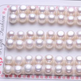 Perle de bouton de culture semi-percée, prix de gros, perles d'eau douce en vrac pour la fabrication de boucles d'oreilles, bague, broche, 240108