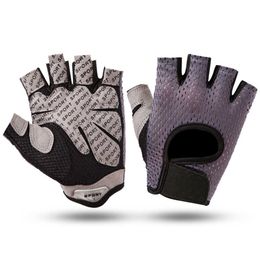 Halve vinger Fitnesshandschoenen Mannen Dames Training Gym Dumbbell Fietsen Antislip Sneldrogend Ademend Mesh Camping Wandelhandschoenen