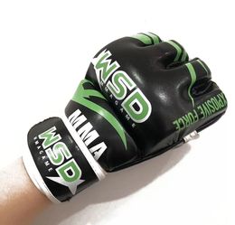 Gants MMA demi-doigt pour hommes PU boxe karaté Muay Thai combat gratuit Sanda Muay Thai combat Kick Boxing équipement d'entraînement 240125