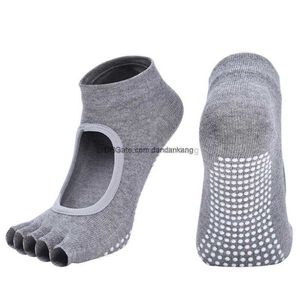 Half Five Fingers Cotton Toe Yoga Chaussettes Antidérapantes Peep Toes Pilates Socquettes avec Grip Durable Ouvert Antidérapant Gym Fitness Training Floor Sox Stocking Athletic Accs