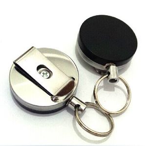 Porte-clés à boucle de traction demi-métal 4 cm, facile à tirer, antivol, télescopique