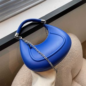 Demi-lune petit sac à aisselles en cuir Pu avec poignée courte 2023 femmes sac à main de luxe chaîne dame épaule bandoulière 230209