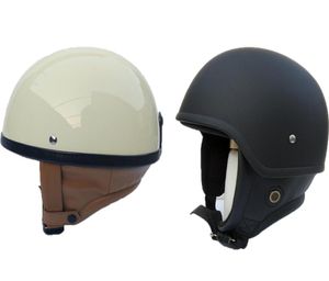 Casque de vélo de montagne demi-moto avec oreille en cuir véritable USA aigle visage ouvert escalade vintage pour scooter ivoire bl7937816