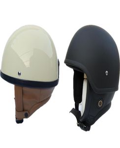 Casque de vélo de vélo de montagne demi-moto avec oreille en cuir véritable USA aigle visage ouvert escalade vintage pour scooter ivoire bl8688921