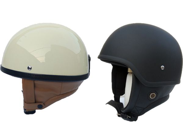 Casco de bicicleta de montaña de medio ciclo de motor con oreja de cuero real Águila de EE. UU. Cara abierta Escalada vintage para scooter Marfil negro