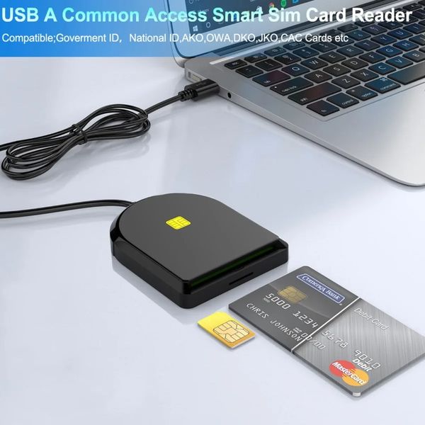 Lecteur de carte à puce USB à demi-ronde pour carte bancaire IC / ID EMV SD TF MMC Cardreders USB-CCID ISO 7816 pour Windows 7 8 10 Linux OS