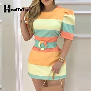 Half Mouw ColorBlock Bodycon Jurk 210623