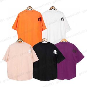 Halve mouw Drop Shoulder T-shirt Hoge versie Ronde hals High Street Palms Letters Foam LOGO Hiphop-t-shirts Paar Direct Spray Gedrukte Designer-shirts