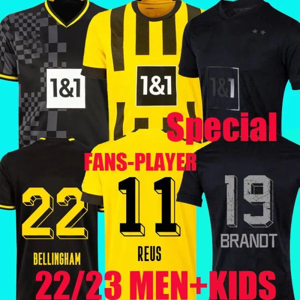 Haller Soccer Jerseys Dortmund 22 23 Camisa de fútbol Reus Reyna Dortmund Neongelb Bellingham Hummels Brandt Witsel Men Kids Kit Maillot de FO