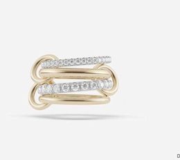 Halley Gemini Spinelli Kilcollin Rings Brandontwerper Nieuw in Fine Jewelry Gold en Sterling Sier Hydra Linked Ring 444