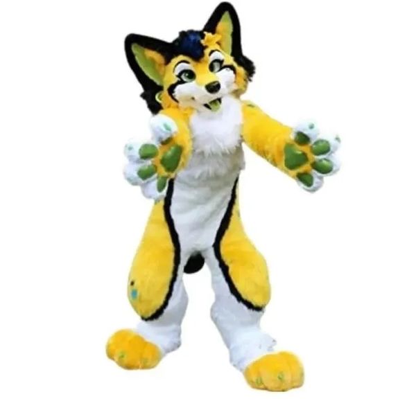 Halloween meilleure vente belle chat Huksy chien mascotte Costumes personnage de dessin animé taille adulte déguisement