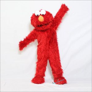 Hallowee Elmo Pluche Rode Monster Mascottekostuums Kerst Fancy Feestjurk Karakter Outfit Pak Volwassenen Grootte Carnaval Pasen Reclame Thema Kleding
