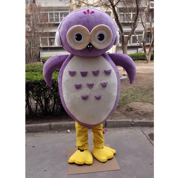 Hallowee violet hibou mascotte Costume Top qualité dessin animé thème personnage carnaval adulte unisexe robe noël fête d'anniversaire tenue de plein air