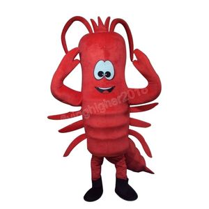 Costume de mascotte de homard rouge d'Halloween, personnage de dessin animé de qualité supérieure, carnaval, robe unisexe pour adultes, tenue de fête d'anniversaire de noël, tenue d'extérieur