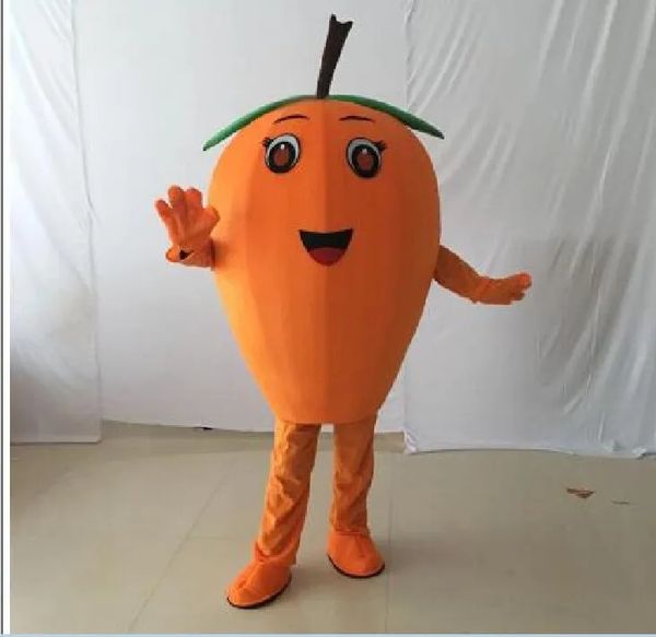 Disfraz de mascota de níspero naranja sabroso de Halloween, personaje de dibujos animados, vestido de lujo de tamaño adulto