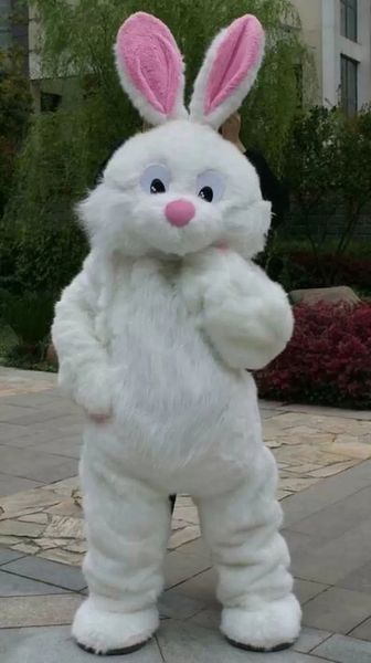 Hallowee Blanc Lapin Mascotte Costume Top Qualité Dessin Animé Anime thème personnage Carnaval Adulte Unisexe Robe De Noël Fête D'anniversaire En Plein Air Outfit