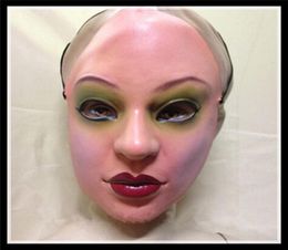 Halloweem Cosplay Cross Dressing Party Femmes Human Mask Rubber Latex Halloween Masque féminin réaliste entier Masque Face 2931542