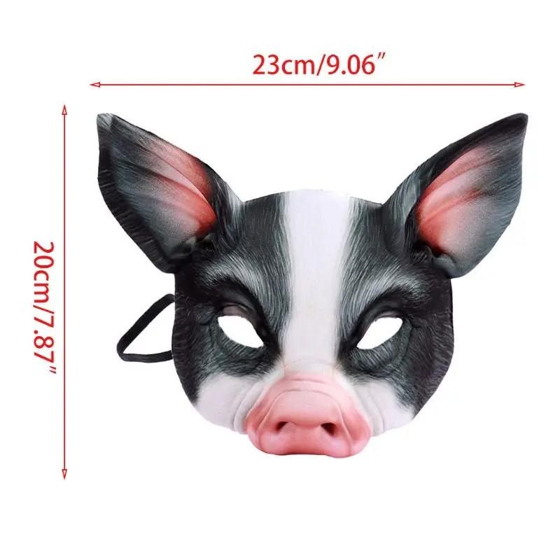 Halloween 3d Tiger Pig Animal Half Face Maskerade Party Cosplay Costume M89E