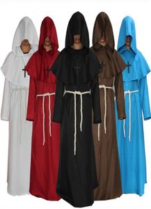 Halloween adulte hommes moines médiévaux assistant Cosplay Halloween Costumes pour hommes adulte religieux parrain fête assistant Robe à capuche RR8835864