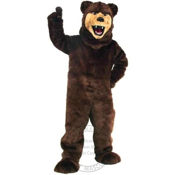 Costume de mascotte d'ours de taille adulte d'Halloween pour la fête de personnage de dessin animé, vente de mascotte, livraison gratuite, personnalisation du support
