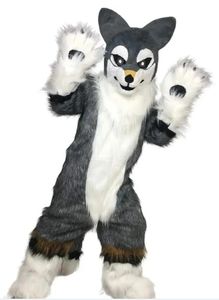 Halloween Adulte Taille meilleur prix Husky Fox Dog Wolf Fur Mascot Costume Halloween Christmas Fancy Party Animal Cartoon personnage de personnage de personnage de la fête d'anniversaire