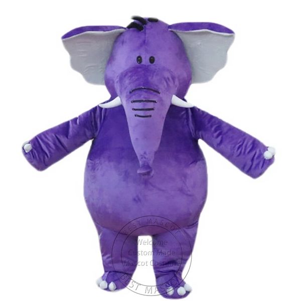 Disfraz de mascota de elefante púrpura de tamaño adulto de Halloween para fiesta, personaje de dibujos animados, venta de mascota, envío gratis, personalización de soporte