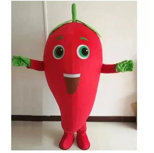 Halloween Adults Taille Red Chilli Mascot Costumes Christmas Fancy Party Robe Cartoon personnage de personnage de personnage