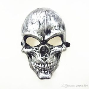 Adultos de Halloween Máscara de calavera Fantasma de plástico Máscara de terror Oro Plata Calavera Máscaras faciales Unisex Fiesta de disfraces de Halloween Máscaras Prop WVT0943