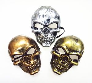 Halloween Adults Skull Mask Plastic Ghost Horror Mask Gold Silver Skull Face Masques Unisexe Halloween Masquerade Party Masks Prop DB8878999