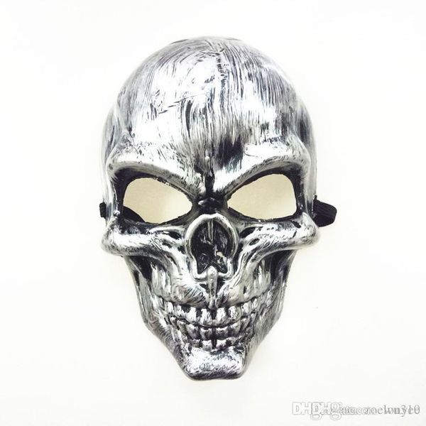 Halloween Adultes Crâne Masque En Plastique Fantôme Horreur Masque Or Argent Crâne Masques Unisexe Halloween Mascarade Parti Masques Prop XVT0943