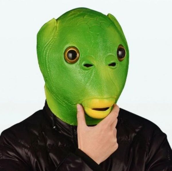 Halloween Animal Mask Cosplay Marabas de la cabeza de pescado alienígena Adultos Chilren Fiesta de fiesta Funny Prop de goma aterradora Monster Helmet Masks al por mayor