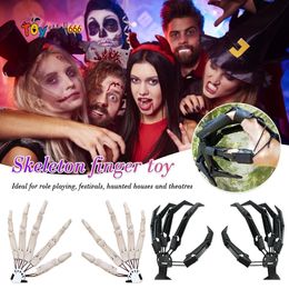 Dedos articulados de Halloween Dedos falsos de miedo Manos de esqueleto de Halloween Decoración de fiesta realista Prop BBB15835