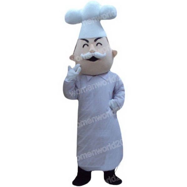 Disfraz de mascota de cocinero de panadero de Halloween Trajes de personaje de dibujos animados Traje de talla adulta Traje de cumpleaños Carnaval de Navidad Disfraces para hombres y mujeres