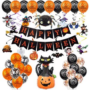 Halloween-ballon Garland Arch Kit Helium Ballonnen Folie Set voor Halloweenday Party Decorations Ornament Ghost Pumpkin Props 0567