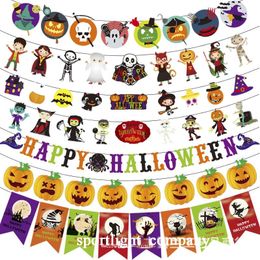 Bannières d'Halloween bannières de citrouille bannières de banderoles effrayantes drapeau de jardin effrayant pour les décorations extérieures et les cadeaux pour la fête