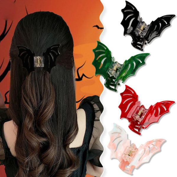 Pinzas para el pelo de murciélago para Halloween para niñas, horquilla divertida para el pelo con forma de murciélago y Ángel, accesorios populares para fiestas navideñas, accesorios para el pelo de dibujos animados