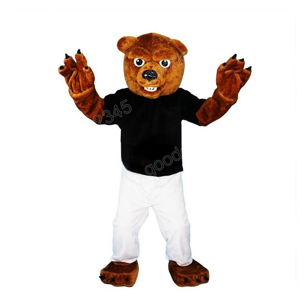 Disfraces de mascota de oso de Halloween vestido de fiesta de Navidad personaje de dibujos animados carnaval publicidad traje de fiesta de cumpleaños