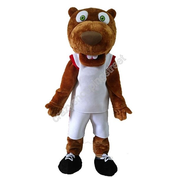 Halloween Beaver Dog Mascot Cartoon Cartoon Animal Carácter traje Adultos Tamaño de la navidad Carnival Fiesta al aire libre Suits Advertising Suits