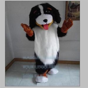 Costume de mascotte de chien de montagne bernois d'Halloween Chien de berger de bande dessinée Anime personnage de thème Carnaval de Noël Fête Déguisement Adul2125
