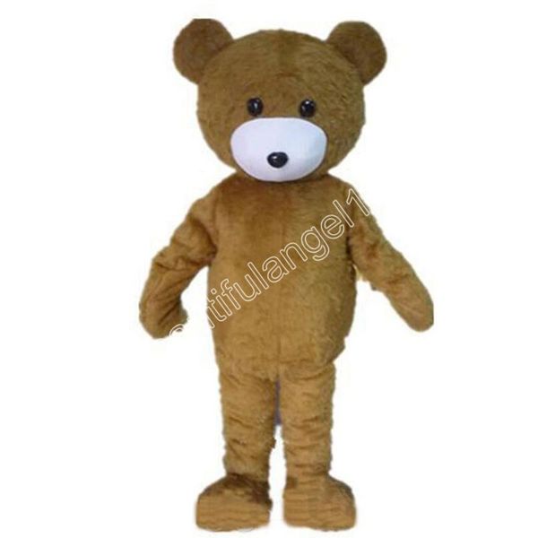 Costumes de mascotte d'ours brun d'Halloween Simulation de qualité supérieure Personnage de dessin animé Carnaval Unisexe Adultes Tenue de fête de Noël Costume