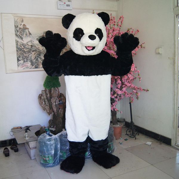 Disfraz de mascota de panda grande de Halloween de alta calidad personalizar dibujos animados lindo animal felpa Anime tema personaje adulto tamaño carnaval de Navidad disfraces